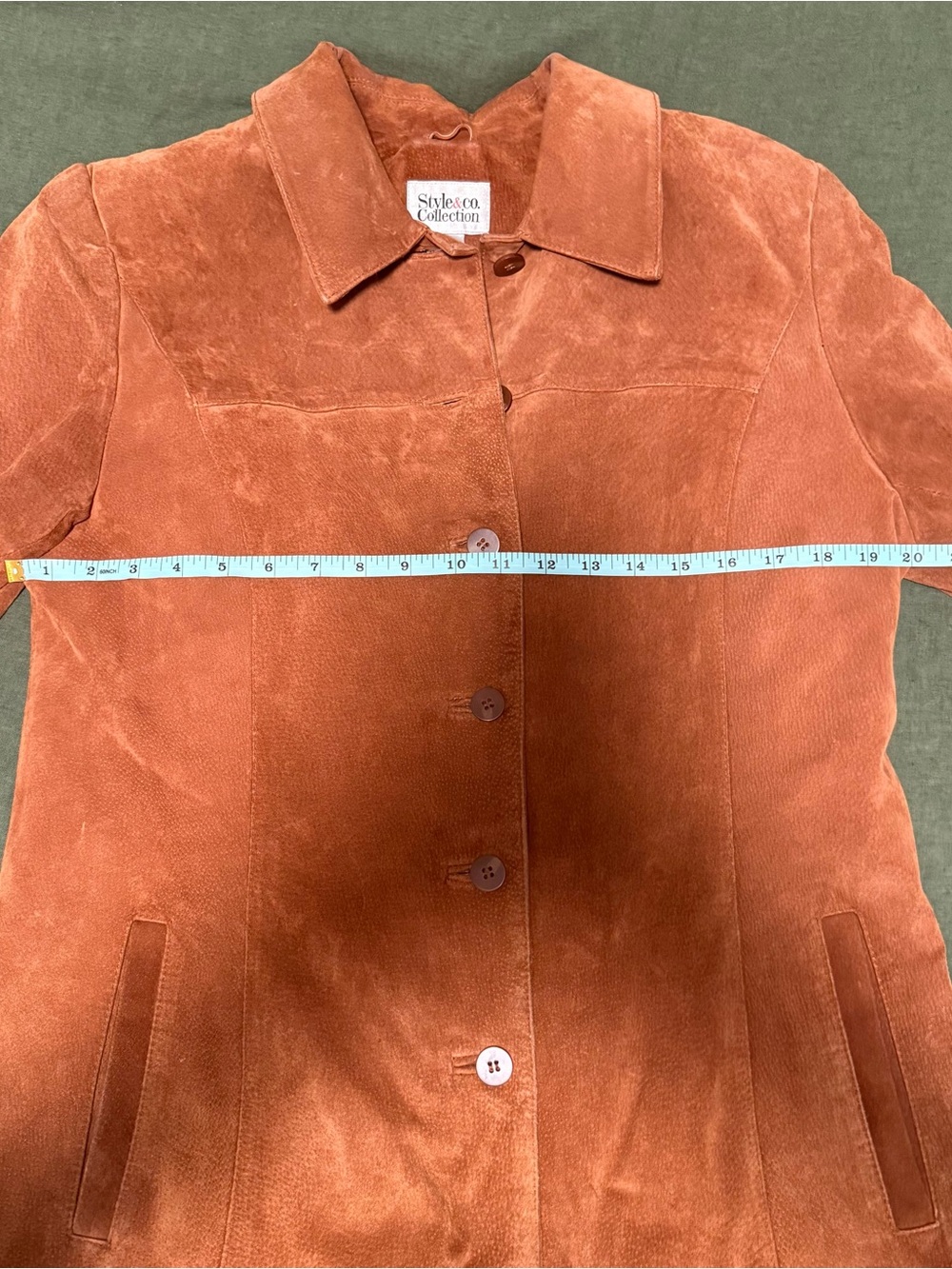 Vintage Style & Co. Collection Women's Chestnut Brown Suede Button Jacket - Picture 7 of 9
